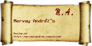 Mervay András névjegykártya